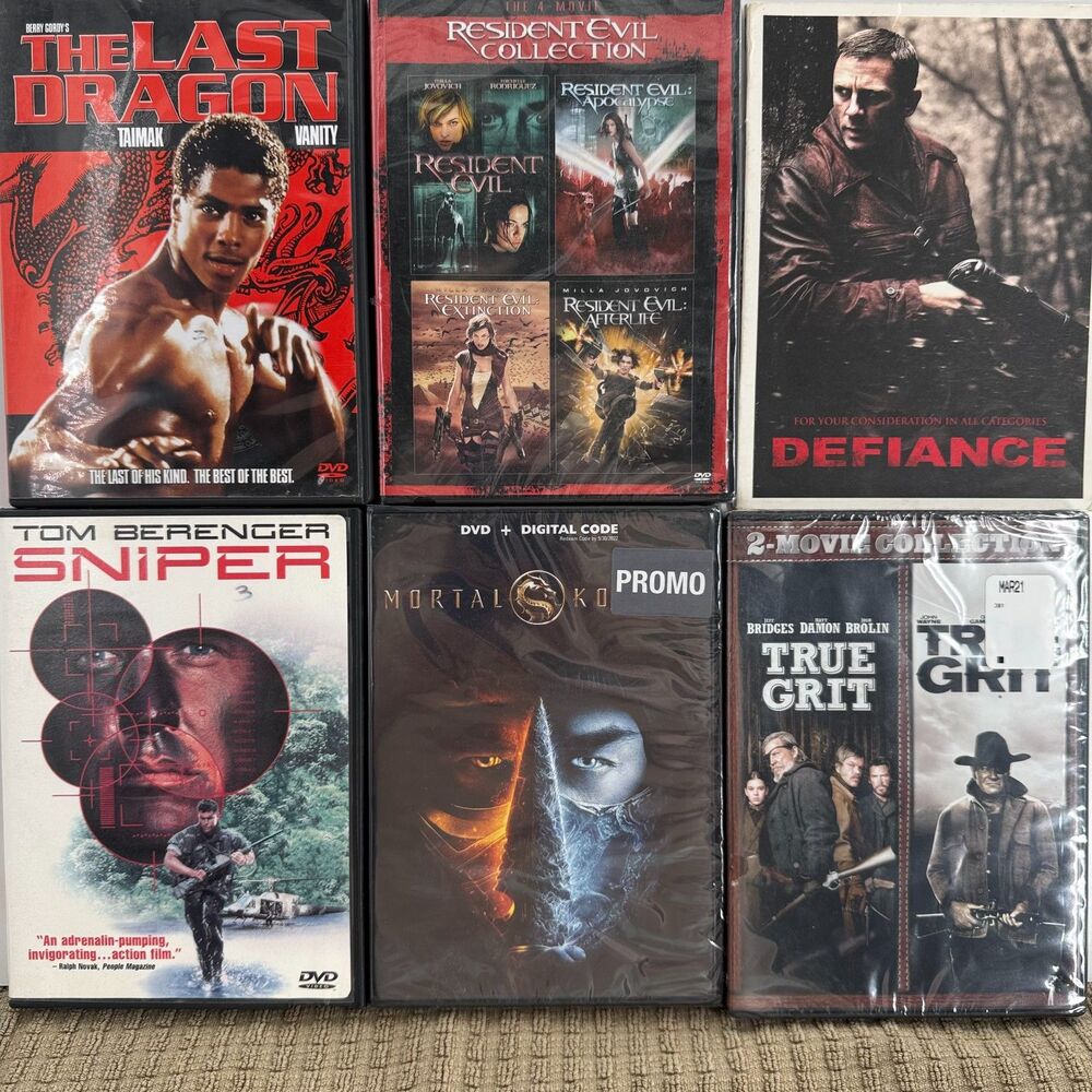 DVD Movie Lot Action Sci-Fi Horror Resident Evil Mortal Kombat True Grit Sniper